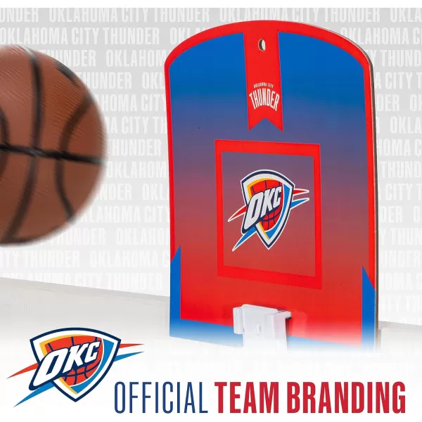Franklin Sports NBA Mini Over the Door Basketball Hoop  Kids Indoor Mini Basketball Hoop with Basketball  NBA Fan Shop Mini Hoop for Bedroom  Office  Over the Door Mini Hoop SetOklahoma City Thunder