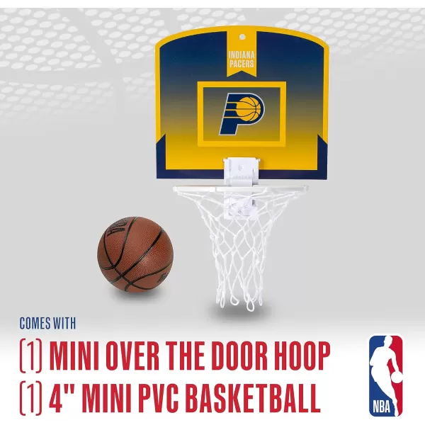 Franklin Sports NBA Mini Over the Door Basketball Hoop  Kids Indoor Mini Basketball Hoop with Basketball  NBA Fan Shop Mini Hoop for Bedroom  Office  Over the Door Mini Hoop SetIndiana Pacers
