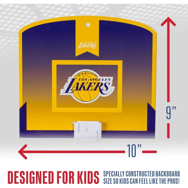 Franklin Sports NBA Mini Over the Door Basketball Hoop  Kids Indoor Mini Basketball Hoop with Basketball  NBA Fan Shop Mini Hoop for Bedroom  Office  Over the Door Mini Hoop SetLos Angeles Lakers