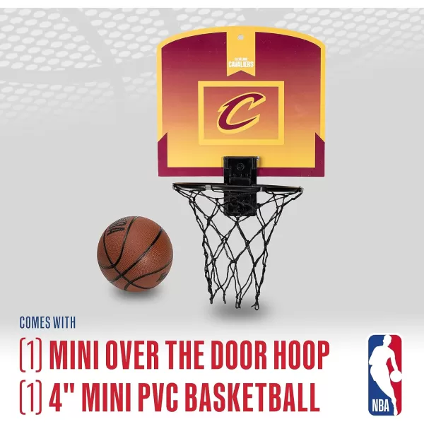 Franklin Sports NBA Mini Over the Door Basketball Hoop  Kids Indoor Mini Basketball Hoop with Basketball  NBA Fan Shop Mini Hoop for Bedroom  Office  Over the Door Mini Hoop SetCleveland Cavaliers