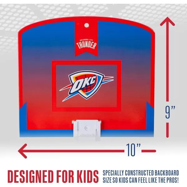 Franklin Sports NBA Mini Over the Door Basketball Hoop  Kids Indoor Mini Basketball Hoop with Basketball  NBA Fan Shop Mini Hoop for Bedroom  Office  Over the Door Mini Hoop SetOklahoma City Thunder