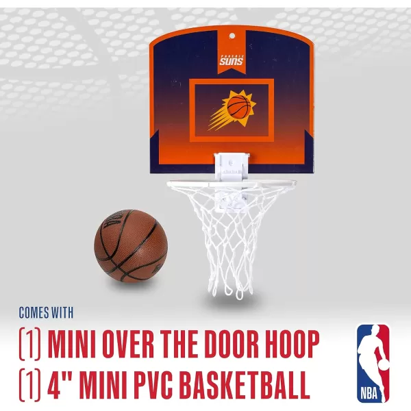 Franklin Sports NBA Mini Over the Door Basketball Hoop  Kids Indoor Mini Basketball Hoop with Basketball  NBA Fan Shop Mini Hoop for Bedroom  Office  Over the Door Mini Hoop SetPhoenix Suns