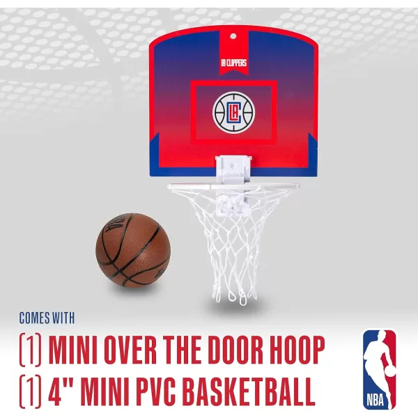Franklin Sports NBA Mini Over the Door Basketball Hoop  Kids Indoor Mini Basketball Hoop with Basketball  NBA Fan Shop Mini Hoop for Bedroom  Office  Over the Door Mini Hoop SetLos Angeles Clippers