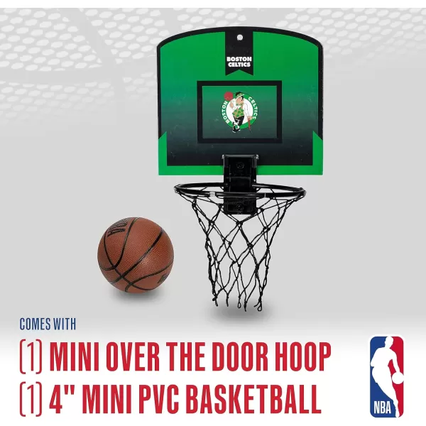 Franklin Sports NBA Mini Over the Door Basketball Hoop  Kids Indoor Mini Basketball Hoop with Basketball  NBA Fan Shop Mini Hoop for Bedroom  Office  Over the Door Mini Hoop SetBoston Celtics