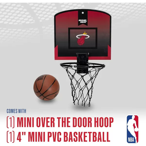Franklin Sports NBA Mini Over the Door Basketball Hoop  Kids Indoor Mini Basketball Hoop with Basketball  NBA Fan Shop Mini Hoop for Bedroom  Office  Over the Door Mini Hoop SetMiami Heat