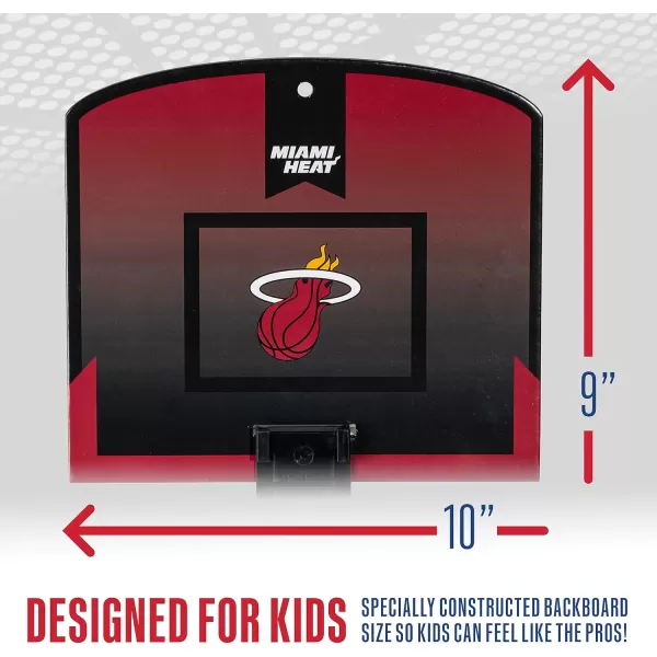 Franklin Sports NBA Mini Over the Door Basketball Hoop  Kids Indoor Mini Basketball Hoop with Basketball  NBA Fan Shop Mini Hoop for Bedroom  Office  Over the Door Mini Hoop SetMiami Heat