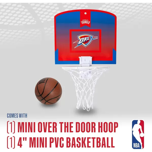 Franklin Sports NBA Mini Over the Door Basketball Hoop  Kids Indoor Mini Basketball Hoop with Basketball  NBA Fan Shop Mini Hoop for Bedroom  Office  Over the Door Mini Hoop SetOklahoma City Thunder