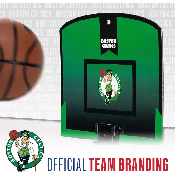 Franklin Sports NBA Mini Over the Door Basketball Hoop  Kids Indoor Mini Basketball Hoop with Basketball  NBA Fan Shop Mini Hoop for Bedroom  Office  Over the Door Mini Hoop SetBoston Celtics