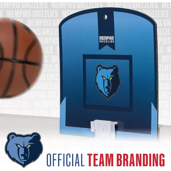 Franklin Sports NBA Mini Over the Door Basketball Hoop  Kids Indoor Mini Basketball Hoop with Basketball  NBA Fan Shop Mini Hoop for Bedroom  Office  Over the Door Mini Hoop SetMemphis Grizzlies