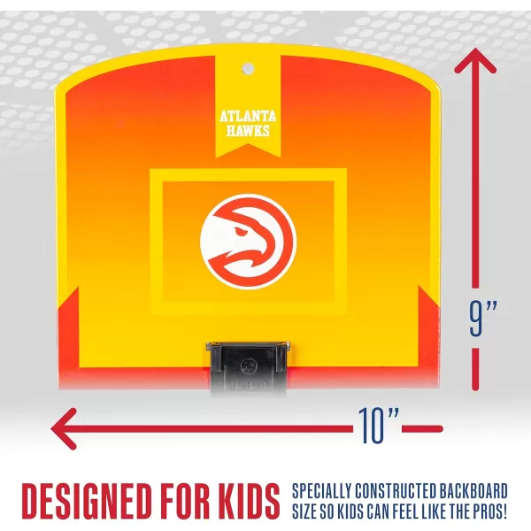 Franklin Sports NBA Mini Over the Door Basketball Hoop  Kids Indoor Mini Basketball Hoop with Basketball  NBA Fan Shop Mini Hoop for Bedroom  Office  Over the Door Mini Hoop SetAtlanta Hawks