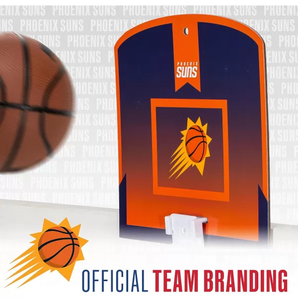 Franklin Sports NBA Mini Over the Door Basketball Hoop  Kids Indoor Mini Basketball Hoop with Basketball  NBA Fan Shop Mini Hoop for Bedroom  Office  Over the Door Mini Hoop SetPhoenix Suns