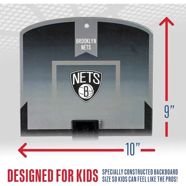 Franklin Sports NBA Mini Over the Door Basketball Hoop  Kids Indoor Mini Basketball Hoop with Basketball  NBA Fan Shop Mini Hoop for Bedroom  Office  Over the Door Mini Hoop SetBrooklyn Nets