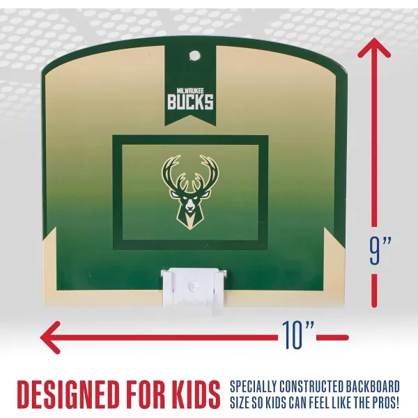 Franklin Sports NBA Mini Over the Door Basketball Hoop  Kids Indoor Mini Basketball Hoop with Basketball  NBA Fan Shop Mini Hoop for Bedroom  Office  Over the Door Mini Hoop SetMilwaukee Bucks