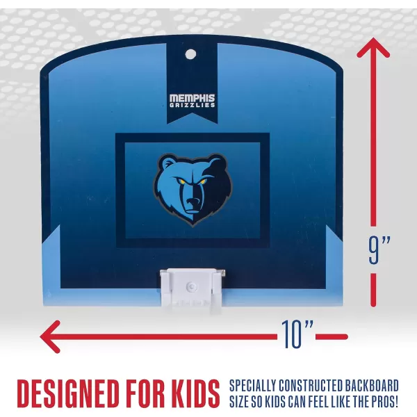 Franklin Sports NBA Mini Over the Door Basketball Hoop  Kids Indoor Mini Basketball Hoop with Basketball  NBA Fan Shop Mini Hoop for Bedroom  Office  Over the Door Mini Hoop SetMemphis Grizzlies