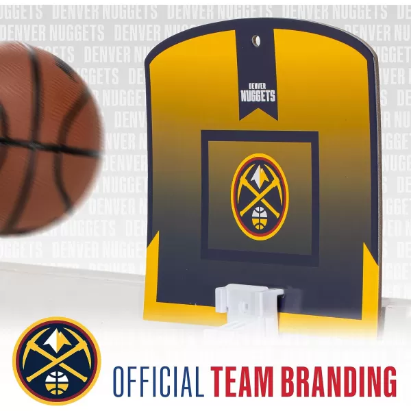 Franklin Sports NBA Mini Over the Door Basketball Hoop  Kids Indoor Mini Basketball Hoop with Basketball  NBA Fan Shop Mini Hoop for Bedroom  Office  Over the Door Mini Hoop SetDenver Nuggets