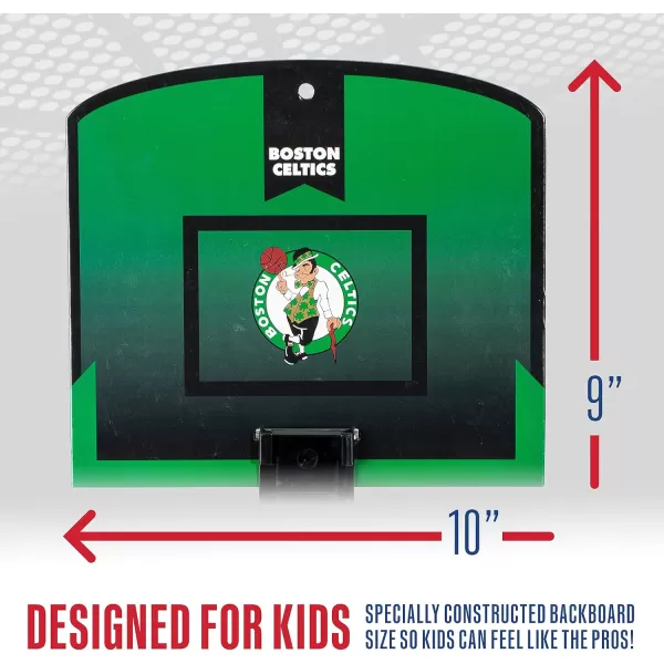 Franklin Sports NBA Mini Over the Door Basketball Hoop  Kids Indoor Mini Basketball Hoop with Basketball  NBA Fan Shop Mini Hoop for Bedroom  Office  Over the Door Mini Hoop SetBoston Celtics