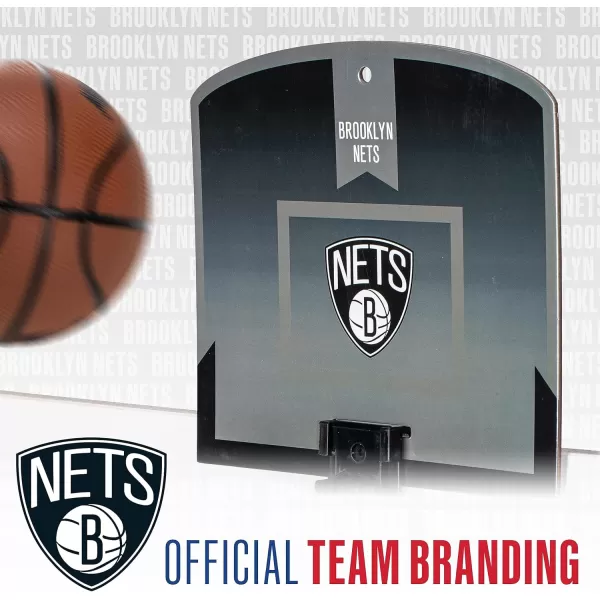 Franklin Sports NBA Mini Over the Door Basketball Hoop  Kids Indoor Mini Basketball Hoop with Basketball  NBA Fan Shop Mini Hoop for Bedroom  Office  Over the Door Mini Hoop SetBrooklyn Nets