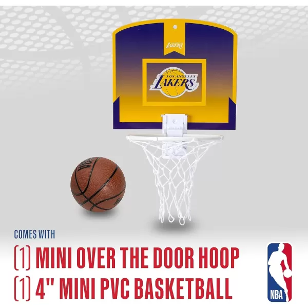 Franklin Sports NBA Mini Over the Door Basketball Hoop  Kids Indoor Mini Basketball Hoop with Basketball  NBA Fan Shop Mini Hoop for Bedroom  Office  Over the Door Mini Hoop SetLos Angeles Lakers
