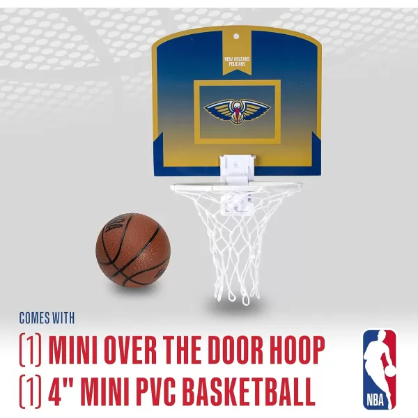 Franklin Sports NBA Mini Over the Door Basketball Hoop  Kids Indoor Mini Basketball Hoop with Basketball  NBA Fan Shop Mini Hoop for Bedroom  Office  Over the Door Mini Hoop SetNew Orleans Pelicans