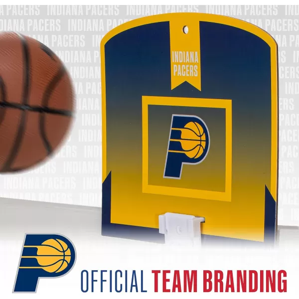 Franklin Sports NBA Mini Over the Door Basketball Hoop  Kids Indoor Mini Basketball Hoop with Basketball  NBA Fan Shop Mini Hoop for Bedroom  Office  Over the Door Mini Hoop SetIndiana Pacers