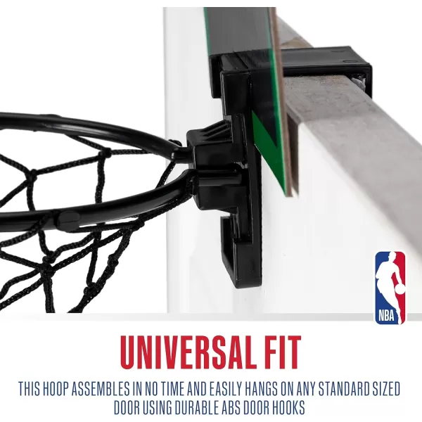 Franklin Sports NBA Mini Over the Door Basketball Hoop  Kids Indoor Mini Basketball Hoop with Basketball  NBA Fan Shop Mini Hoop for Bedroom  Office  Over the Door Mini Hoop SetBoston Celtics