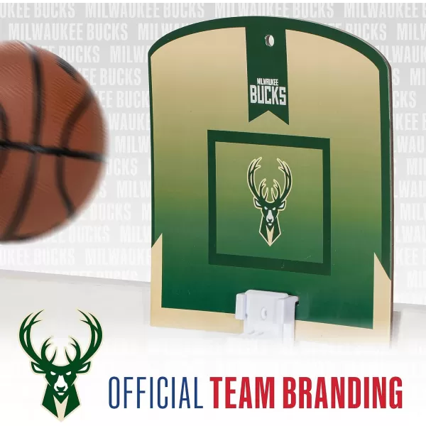 Franklin Sports NBA Mini Over the Door Basketball Hoop  Kids Indoor Mini Basketball Hoop with Basketball  NBA Fan Shop Mini Hoop for Bedroom  Office  Over the Door Mini Hoop SetMilwaukee Bucks