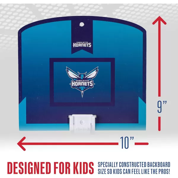 Franklin Sports NBA Mini Over the Door Basketball Hoop  Kids Indoor Mini Basketball Hoop with Basketball  NBA Fan Shop Mini Hoop for Bedroom  Office  Over the Door Mini Hoop SetCharlotte Hornets