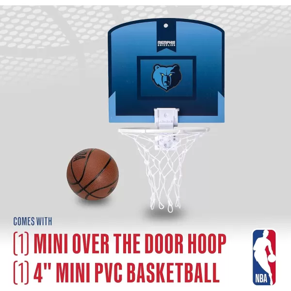 Franklin Sports NBA Mini Over the Door Basketball Hoop  Kids Indoor Mini Basketball Hoop with Basketball  NBA Fan Shop Mini Hoop for Bedroom  Office  Over the Door Mini Hoop SetMemphis Grizzlies