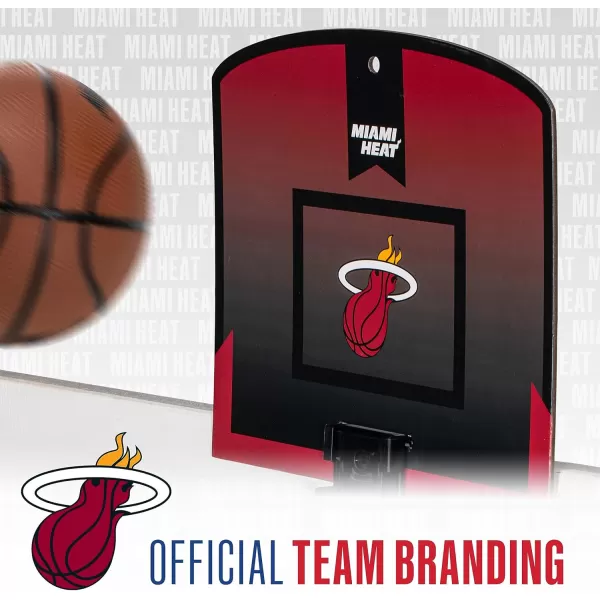 Franklin Sports NBA Mini Over the Door Basketball Hoop  Kids Indoor Mini Basketball Hoop with Basketball  NBA Fan Shop Mini Hoop for Bedroom  Office  Over the Door Mini Hoop SetMiami Heat