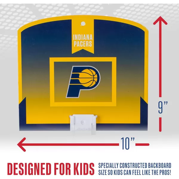 Franklin Sports NBA Mini Over the Door Basketball Hoop  Kids Indoor Mini Basketball Hoop with Basketball  NBA Fan Shop Mini Hoop for Bedroom  Office  Over the Door Mini Hoop SetIndiana Pacers
