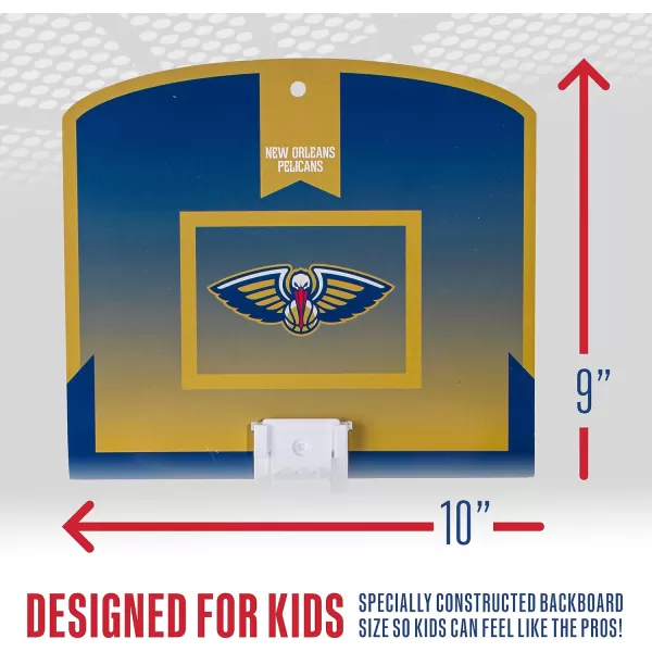 Franklin Sports NBA Mini Over the Door Basketball Hoop  Kids Indoor Mini Basketball Hoop with Basketball  NBA Fan Shop Mini Hoop for Bedroom  Office  Over the Door Mini Hoop SetNew Orleans Pelicans