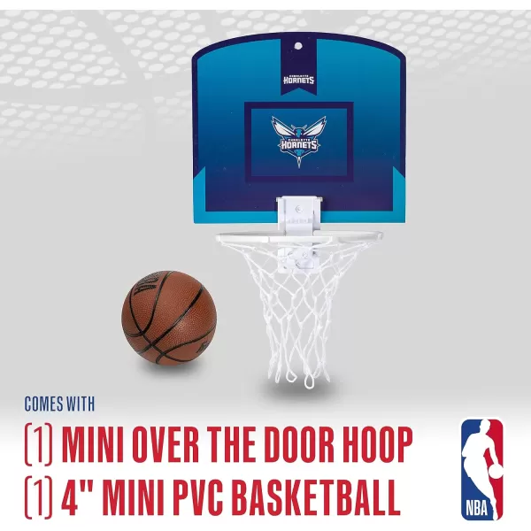 Franklin Sports NBA Mini Over the Door Basketball Hoop  Kids Indoor Mini Basketball Hoop with Basketball  NBA Fan Shop Mini Hoop for Bedroom  Office  Over the Door Mini Hoop SetCharlotte Hornets