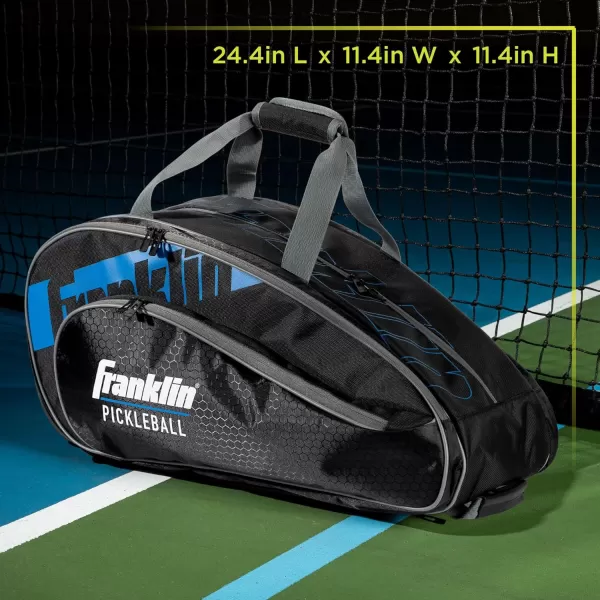 Franklin Sports Pickleball Paddle Bag  Pro Series Pickleball Bags for Paddles Pickleballs Gear  Equipment  Pickleball Paddle Bags for Men  Women  Perfect for Gear  AccessoriesBlackBlue