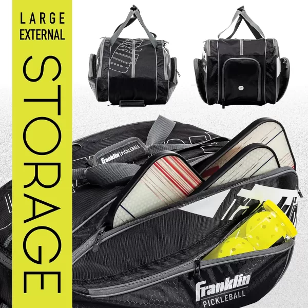 Franklin Sports Pickleball Paddle Bag  Pro Series Pickleball Bags for Paddles Pickleballs Gear  Equipment  Pickleball Paddle Bags for Men  Women  Perfect for Gear  AccessoriesBlack