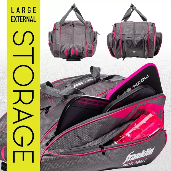 Franklin Sports Pickleball Paddle Bag  Pro Series Pickleball Bags for Paddles Pickleballs Gear  Equipment  Pickleball Paddle Bags for Men  Women  Perfect for Gear  AccessoriesGrayPink