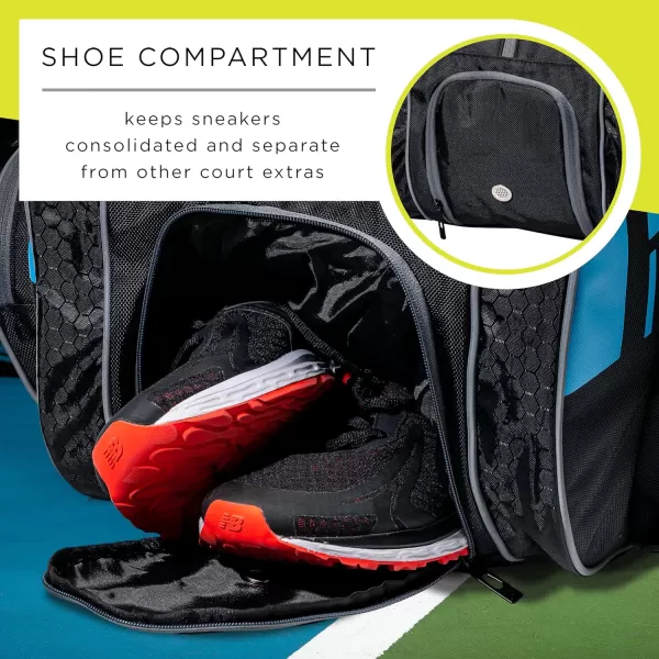 Franklin Sports Pickleball Paddle Bag  Pro Series Pickleball Bags for Paddles Pickleballs Gear  Equipment  Pickleball Paddle Bags for Men  Women  Perfect for Gear  AccessoriesBlackBlue