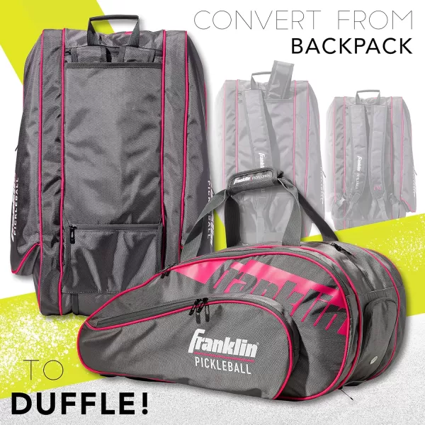 Franklin Sports Pickleball Paddle Bag  Pro Series Pickleball Bags for Paddles Pickleballs Gear  Equipment  Pickleball Paddle Bags for Men  Women  Perfect for Gear  AccessoriesGrayPink