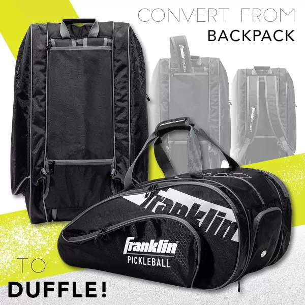 Franklin Sports Pickleball Paddle Bag  Pro Series Pickleball Bags for Paddles Pickleballs Gear  Equipment  Pickleball Paddle Bags for Men  Women  Perfect for Gear  AccessoriesBlack