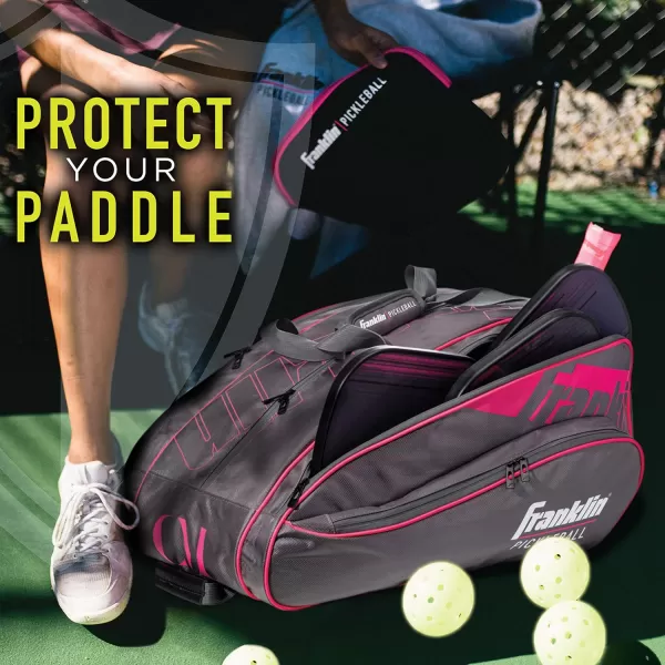 Franklin Sports Pickleball Paddle Bag  Pro Series Pickleball Bags for Paddles Pickleballs Gear  Equipment  Pickleball Paddle Bags for Men  Women  Perfect for Gear  AccessoriesGrayPink