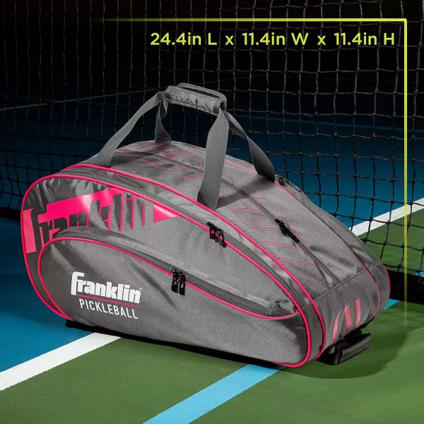 Franklin Sports Pickleball Paddle Bag  Pro Series Pickleball Bags for Paddles Pickleballs Gear  Equipment  Pickleball Paddle Bags for Men  Women  Perfect for Gear  AccessoriesGrayPink