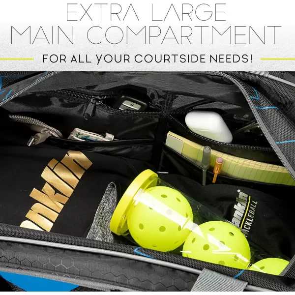 Franklin Sports Pickleball Paddle Bag  Pro Series Pickleball Bags for Paddles Pickleballs Gear  Equipment  Pickleball Paddle Bags for Men  Women  Perfect for Gear  AccessoriesBlackBlue