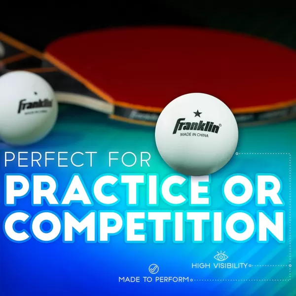 Franklin Sports Ping Pong Balls  Official Size  Weight White 40mm Table Tennis One Star Professional Durable High Performance 12 Count Pack of 1 Packaging may vary WhitePack of 36