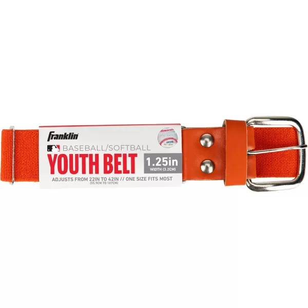 Franklin Sports Youth Boys  Girls Adjustable Belts for Baseball  Softball Pants22 to 48quot WaistOrange