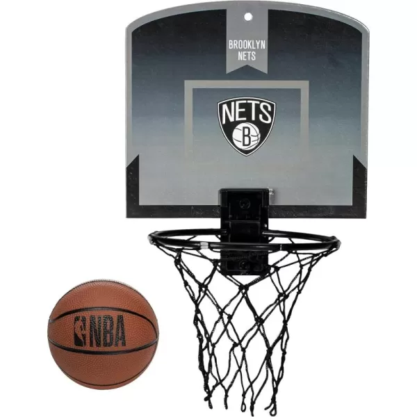 Franklin Sports NBA Mini Over the Door Basketball Hoop  Kids Indoor Mini Basketball Hoop with Basketball  NBA Fan Shop Mini Hoop for Bedroom  Office  Over the Door Mini Hoop SetBrooklyn Nets