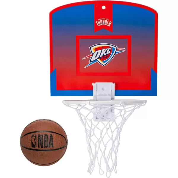 Franklin Sports NBA Mini Over the Door Basketball Hoop  Kids Indoor Mini Basketball Hoop with Basketball  NBA Fan Shop Mini Hoop for Bedroom  Office  Over the Door Mini Hoop SetOklahoma City Thunder