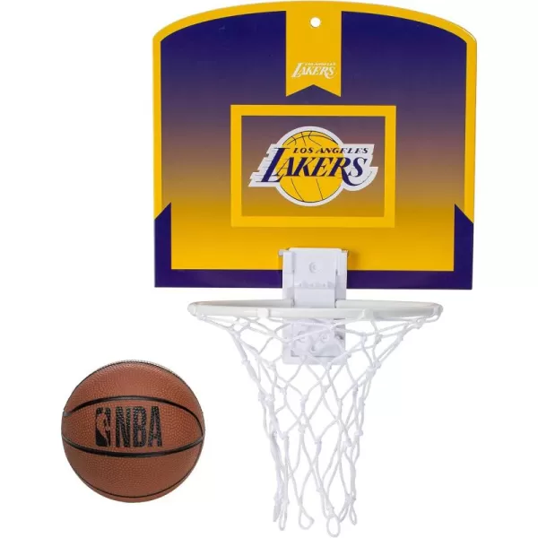 Franklin Sports NBA Mini Over the Door Basketball Hoop  Kids Indoor Mini Basketball Hoop with Basketball  NBA Fan Shop Mini Hoop for Bedroom  Office  Over the Door Mini Hoop SetLos Angeles Lakers