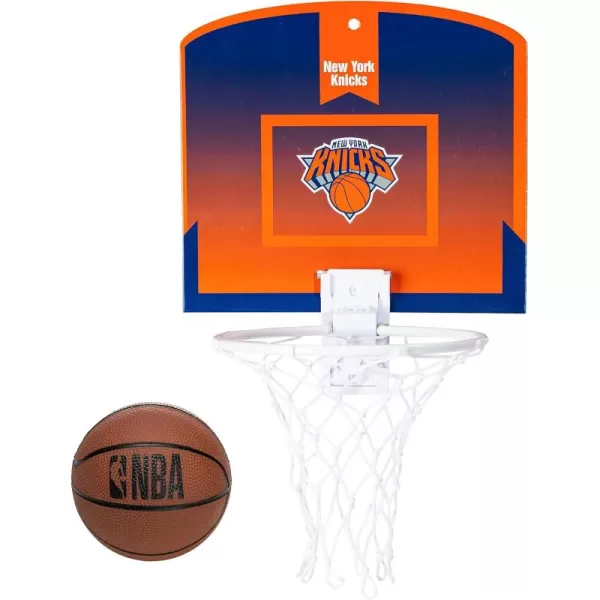 Franklin Sports NBA Mini Over the Door Basketball Hoop  Kids Indoor Mini Basketball Hoop with Basketball  NBA Fan Shop Mini Hoop for Bedroom  Office  Over the Door Mini Hoop SetNew York Knicks