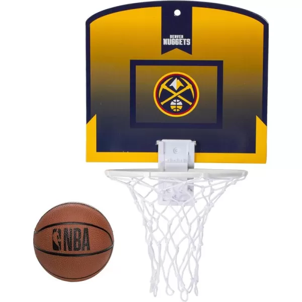 Franklin Sports NBA Mini Over the Door Basketball Hoop  Kids Indoor Mini Basketball Hoop with Basketball  NBA Fan Shop Mini Hoop for Bedroom  Office  Over the Door Mini Hoop SetDenver Nuggets