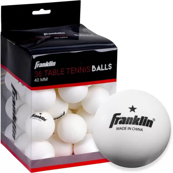 Franklin Sports Ping Pong Balls  Official Size  Weight White 40mm Table Tennis One Star Professional Durable High Performance 12 Count Pack of 1 Packaging may vary WhitePack of 36