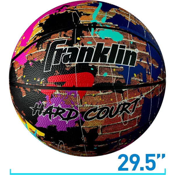 Franklin Sports Hard Court Basketball  Official Size Basketball  Indoor  Outdoor Street Basketball  295quot Rubber Basketball  Air Pump Included